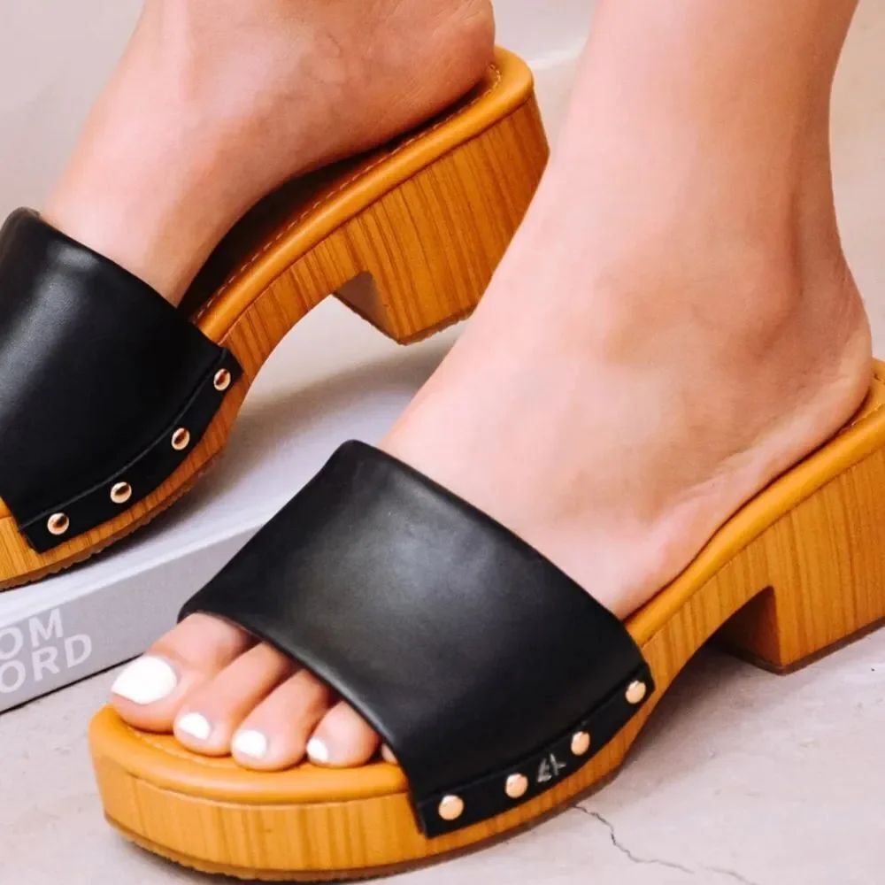 BRAND NEW OLIVER MILLER WOMEN'S HEELS SLIP-ON OPEN-TOE PLATFORM SANDAL